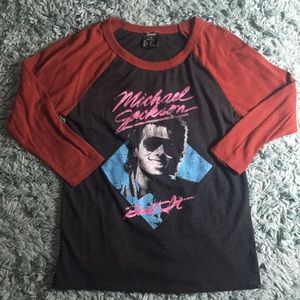 Michael Jackson beat it vintage-style baseball tee